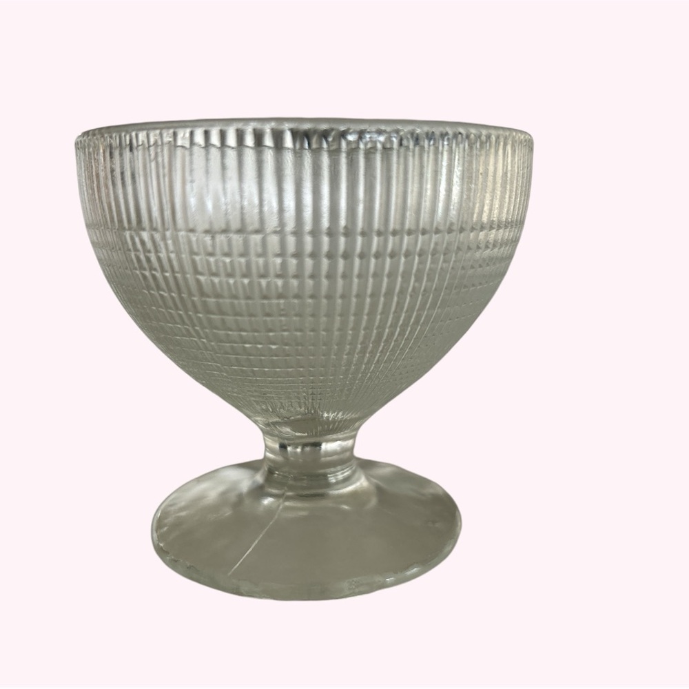 Vintage Depression Glass Saguenay Pattern Dessert Dish Set of 2 - Dominion Glass